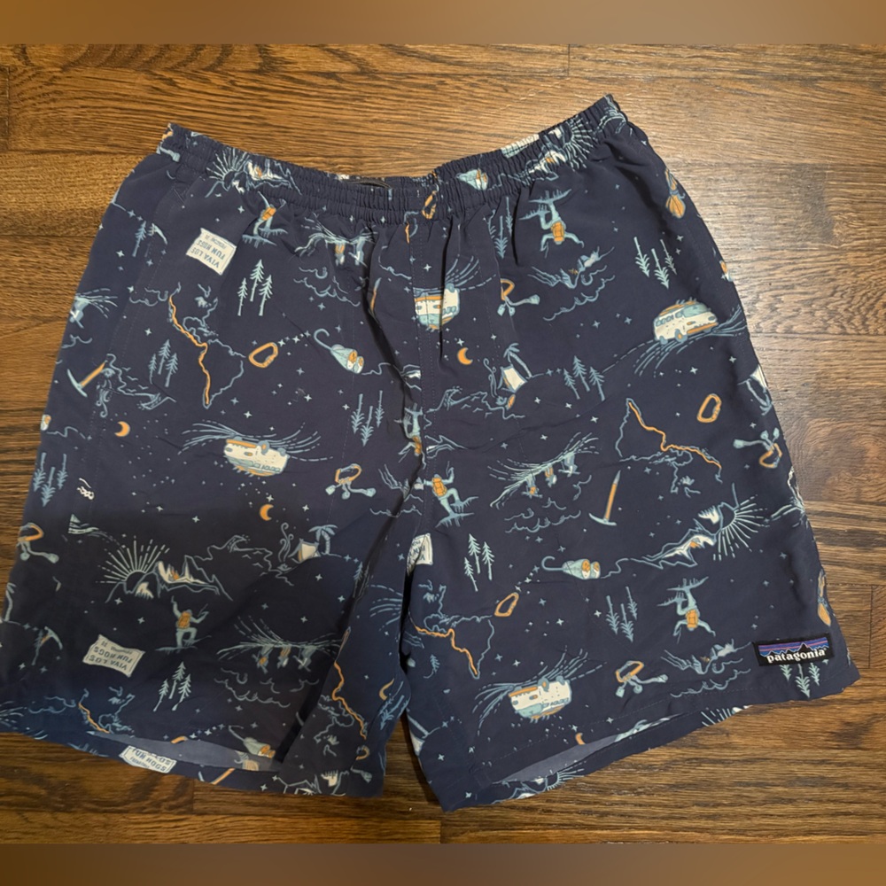 Limited Edition Patagonia Mens “Viva Los Fun Hogs” Baggies Swim Trunks Shorts